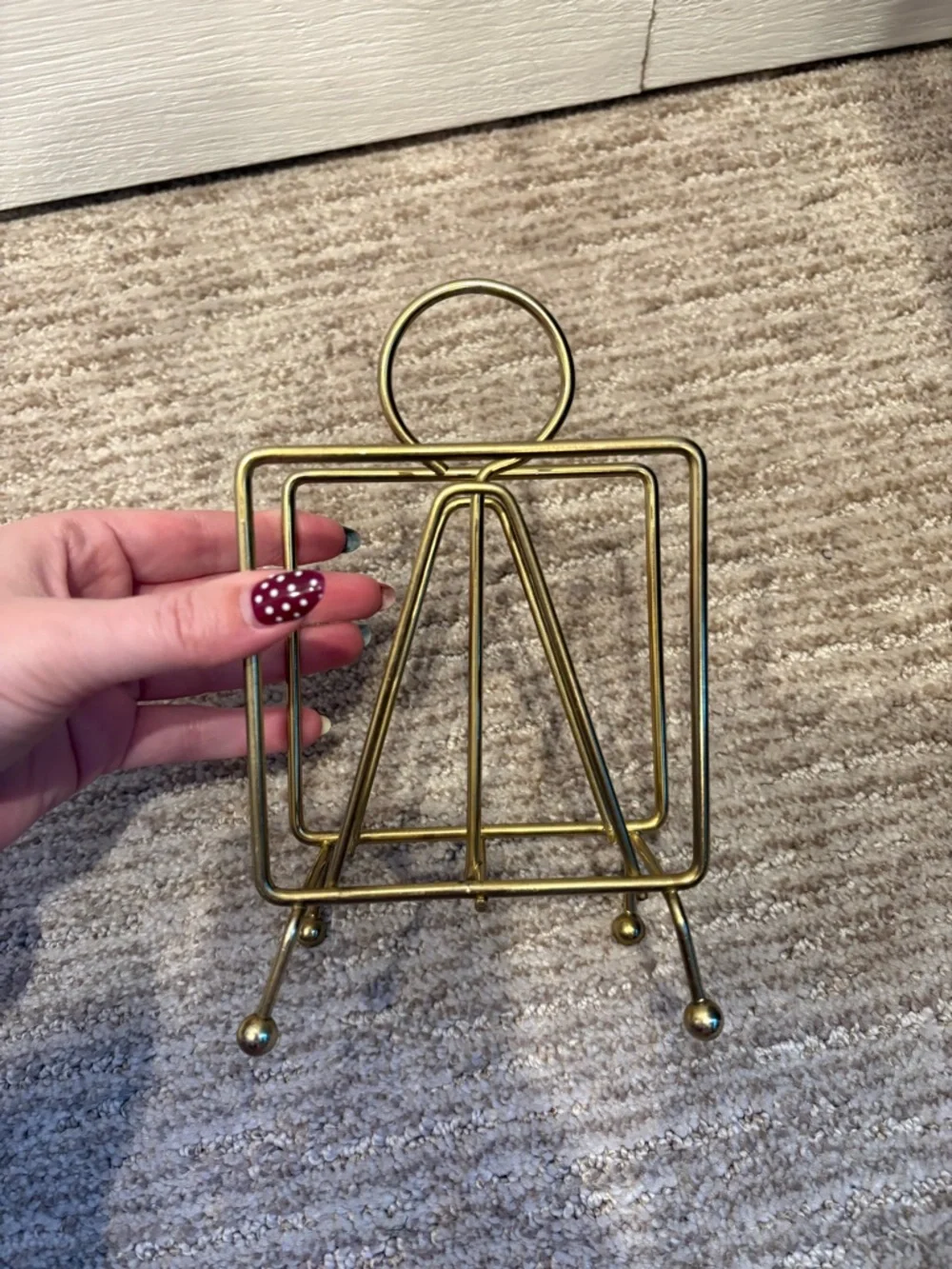 Gold Wire Napkin Holder Stand - Decorative Kitchen Accessory